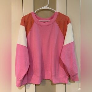 Maurices Pink Colorblock Crewneck Sweatshirt